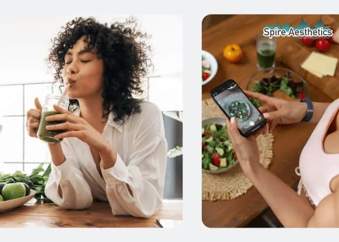 Image of woman looking into her diet and fat freezing Banbury to improve her health